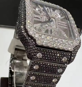 Montre mécanique carrée unisexe de luxe en acier inoxydable 42 mm avec cadran analogique en cristal saphir et fermoir pliant ajouré - Product Image 6