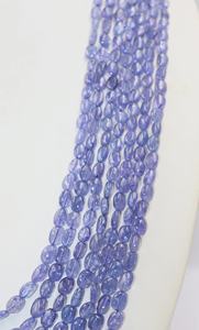 Collar de Tanzanita de 7 Hebras, 5*7-6*8 mm, 17-23 Pulgadas, Cuentas Ovaladas Lisas Naturales, Collar de Piedras Naturales - Product Image 4