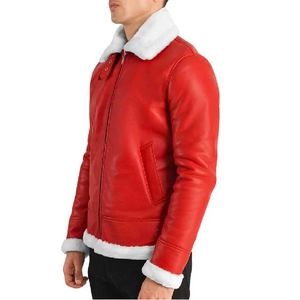 Chaqueta de Cuero Rojo Premium para Hombre y Mujer, con Cierre de Cremallera, Cuello de Banda, Diseño Moderno, Elegante y Clásico - Product Image 3