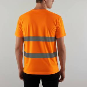 <b>Hi</b> <b>Vis</b> Short Sleeve Safety <b>T</b> <b>Shirt</b> With Reflective Stripes High Visibility Construction Work <b>T</b> <b>Shirt</b> - Product Image 6