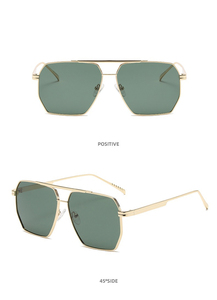 Lmamba 0329 Fashionable Punk Metal Hollowed-out <b>Sunglasses</b> Reflective Mirror Classic Double Bridge <b>Sunglasses</b> - Product Image 6