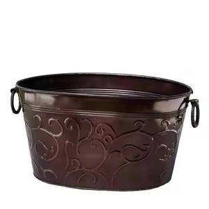Durable Metal Ice Beverage Tub Stainless Steel Party Cooler Bucket Wine <b>Beer</b> <b>Chiller</b> Tub Party Use - Product Image 6