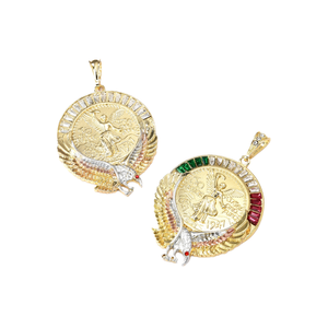 Collier pendentif médaillon en alliage plaqué or Elfic avec pierre en zircon pour hommes et enfants - <span class=keywords><strong>Bijoux</strong></span> cadeau religieux - Product Image 2