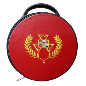 Estuche para Gorra de la Corona de los Caballeros Templarios, Regalia Masónica, Tela Negra de Primera Calidad, Bordado, MOQ Bajo, Servicio OEM, Hecho en Pakistán - Product Image 1