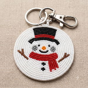 Breloque de sac brodée de perles de rocaille pour les fêtes de Noël, fait main, ornement de sac de Noël en perles de rocaille, pendentif brodé - Product Image 3
