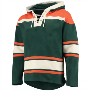 Sudadera Deportiva con Capucha Transpirable de Hockey sobre Hielo Verde Oscuro, Estilo Vintage, 100% Algodón, Térmica - Product Image 1