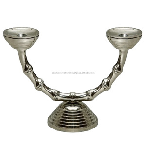 Portavelas de aluminio de 5 pilares con acabado de níquel para decoración de iluminación del hogar otros candelabros linternas y tarros de velas - Product Image 2