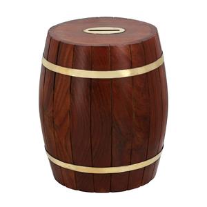 Tirelire en bois vintage - Boîte d'épargne en bois massif avec accents en laiton - Boîte à monnaie décorative en bois en gros - Product Image 1