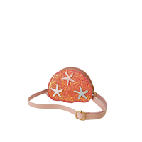 Sac à bandoulière pour filles, mode, avec fermeture éclair, paillettes, coquillages, design mignon d'étoile de mer, pour enfants et femmes, taille unique