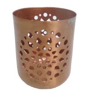 Vente chaude Personnalisé Enduit De Cuivre Rond En Métal Votive Bougeoir Unique Article Décoratif Pour La Maison pour Noël - Product Image 1