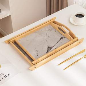 Plateau de service élégant en bois, fait main, écologique et durable, pour la maison, l'hôtel, la salle de bain et l'utilisation quotidienne, ainsi que pour la décoration. - Product Image 4