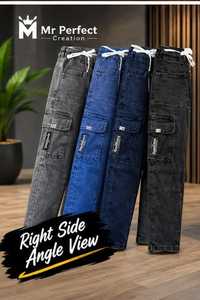 Pantalones Vaqueros de Mezclilla para Hombre, Diseño de Seis Bolsillos, Pantalones Casuales, Elegantes y Utilitarios, Pantalones Cargo Modernos, Cómodos para el Uso Diario - Product Image 4