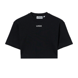 เสื้อยืดครอปทรงเข้ารูปผ้าริบสำหรับผู้หญิง สไตล์ลำลองสุดฮิต ผ้าฝ้ายยืดได้ ใส่สบาย เหมาะกับสตรีทแวร์ รับผลิตตามแบบ OEM เสื้อแฟชั่นเจอร์ซีย์พรีเมียมลำลอง - Product Image 1