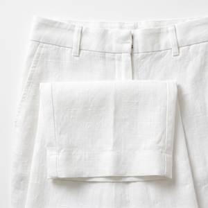 Pantalon droit en lin pour femme, style décontracté chic, respirant, idéal pour l'été – Vente en gros OEM/ODM, fabrication en usine, marque privée, faible MOQ - Product Image 6