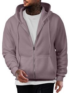 Custom Logo 400G 100% Cotton Heavyweight <b>Fleece</b> <b>zipper</b> Hoodie for Men's Winter Print Embroidered Knitted Stock Blank - Product Image 1