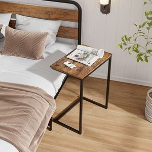 Tavolino Industriale a Forma di C con Robusta Struttura in Metallo - Product Image 4