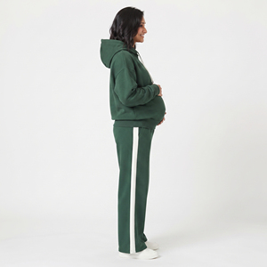 Conjunto de Maternidad y Lactancia para Mujer, Sudadera Casual con Cremallera, 100% Algodón Felpa, Manga Larga, Hombros Caídos - Product Image 3