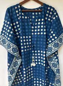 Nuevo Kaftán con Estampado Animal, Cuello en V, Cierre con Cordón, Corte Evase, de Algodón Suave Indio, con Encaje, Largo Completo, para Playa, para Mujer - Product Image 2