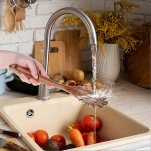 Cuillère à pâtes en bois avec long manche, résistante, pour servir, compatible lave-vaisselle, à prix avantageux - Product Image 6