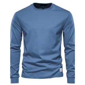 Camiseta de Manga Larga para Hombre, Cuello Redondo, 100% Algodón, Tejido de Punto, Color Sólido, con Logotipo Frontal, Corte Regular, Personalizable con su Marca - Product Image 5