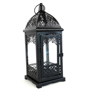 Set 2 Vintage <b>Moroccan</b> Style Metal Candle Lanterns Black <b>Decorative</b> Hanging Tabletop Indoor Home Garden Christmas Eco-Friendly - Product Image 4