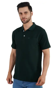 เสื้อยืดโปโลคลาสสิคสีเขียวมะกอก – ผ้าฝ้ายผสมเนื้อนุ่มระดับพรีเมียม ระบายอากาศได้ดี สวมใส่สบาย พร้อมปกเสื้อแบบสมาร์ท ติดกระดุม - Product Image 3