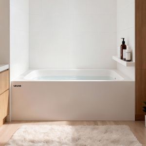 Bañera de Acrílico Contemporánea de 54" x 30" con Comodidad para Bañarse y Gran Orificio de Desagüe Derecho con Protección Contra Desbordamientos - Product Image 1