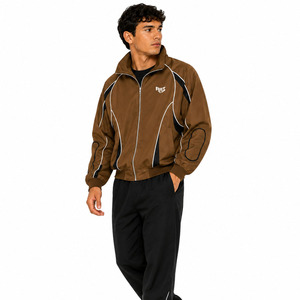 Trendy Vintage Style Custom Panel <b>Track</b> <b>Jacket</b> Lightweight Zip Up Sportswear Reflective Windbreaker <b>jacket</b> <b>for</b> <b>men</b> OEM Wholesale - Product Image 6