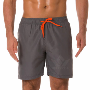 Pantalones Cortos Deportivos de Algodón y Poliéster para Hombre, Tejidos, Sólidos, Transpirables, con Cordón Ajustable, Cintura Elástica, Casuales, para Verano, Gimnasio, Entrenamiento - Product Image 1