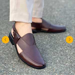 Sandales ouvertes en cuir véritable marron pour homme, décontractées, toutes saisons, semelle extérieure en caoutchouc, semelle intermédiaire en EVA - Product Image 6