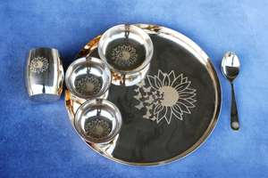 ชุดอาหารค่ำแบบถาดแอปเปิ้ลสีบรอนซ์ (คันซา) แบบคลาสสิก ทนทาน เป็นมิตรกับสิ่งแวดล้อม ใช้ซ้ำได้ พกพาสะดวก น้ำหนักเบา - Product Image 4