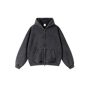 Sudadera con capucha unisex de algodón 100% con cremallera, estilo vintage, color rojo óxido, manga larga con bolsillos, venta al por mayor 2026 - Product Image 4