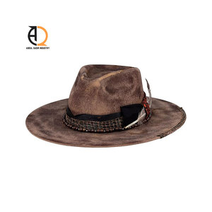 Chapeau de cowboy western en cuir de cheval pour homme, chapeau en cuir véritable - Product Image 6