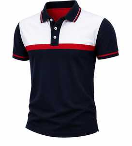 Camisetas de Golf para Hombre al por Mayor con Impresión por Transferencia de Calor, Logotipo Personalizado, Tejido Antiarrugas, 100% Poliéster, Manga Corta - Product Image 1