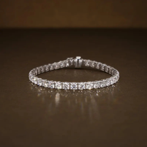 Pulsera de tenis de lujo con 30 diamantes redondos brillantes cultivados en laboratorio para mujer, certificada por IGI, oro de 14K, elegante para bodas y fiestas - Product Image 1