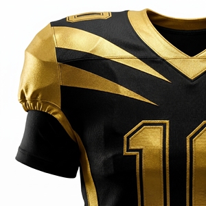 Bold Custom 2025 Full American Football Uniform Set Black Gold Jersey <b>Pants</b> Helmet Gloves 100% Polyester - Product Image 4