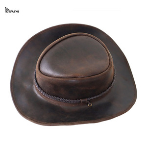 Sombrero de Vaquero de Cuero Relevo, Nuevo y Elegante, Hecho a Medida, con Correa Ajustable, Unisex, Color Sólido, para Exteriores, de Ala Ancha para Adultos - Product Image 3