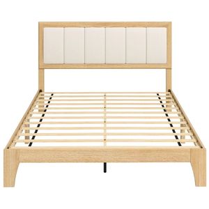 Up-Holstered Bed <b>Frame</b> with Headboard Platform Style Bed - Product Image 5
