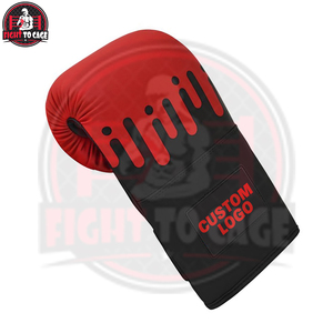 Gants de Combat Muay Thai et Kickboxing en Cuir PU de Qualité Supérieure, Noirs et Rouges, avec Service OEM, pour Entraînement et Sac de Frappe, Anti-Choc - Product Image 3