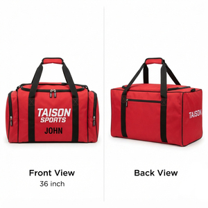 Bolsa de Hockey sobre Hielo TAISON SPORTS 600D PU, 300 GSM, Roja y Negra, Bolsa Deportiva de 30-40L, Logotipo Impreso en Serigrafía, Personalización con Nombre - Product Image 1