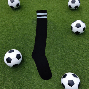 New Design Eco-friendly Soft <b>Long</b> Soccer Socks for Athletic Running Football Training Anti <b>slip</b> athletic socks Striped crew leng - Product Image 6