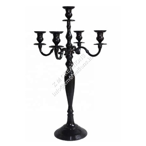 Vente chaude Nouveau Design Top Tendance Bougie Candélabre Bougeoir Noir Couleur Moradabad Usine Produit Fait Main - Product Image 1