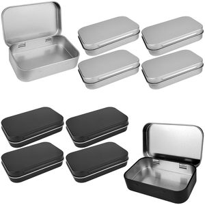 Lot de 2 boîtes rectangulaires en métal, petites boîtes de rangement avec couvercles pour le stockage du tabac, des cigarettes, des bonbons et des bijoux en vrac - Product Image 2
