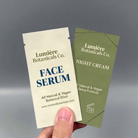Sachet d'échantillon cosmétique personnalisé imprimé, 3ml, 5ml, 10ml, à trois soudures latérales, en aluminium, pour parfum, lotion, crème, poudre