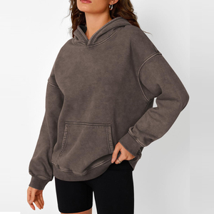 Premium Quality New Design Acid Wash <b>Hoodies</b> For streetwear OEM Design Customized Top Quality Street Style <b>Women</b> <b>Hoodies</b> - Product Image 2