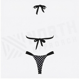 <b>Blue</b> Butterfly Print 2 Piece Yoga <b>Set</b> With Gold Trim Deep V Neck Halter Bodysuit And Knee Length Wrap Skirt - Product Image 2