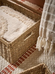 Set of 3 <b>rectangular</b> seagrass <b>baskets</b> Handmade Storage <b>Basket</b> Wholesale eco-friendly Made in Vietnam - Product Image 3