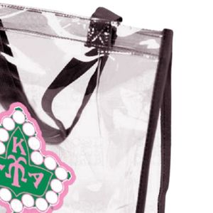 Sac fourre-tout transparent pour stade avec broderie du blason, poignée noire, sac de transport transparent, sac de rangement tendance pour événements et voyages - Product Image 5