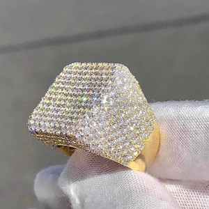 Luxury Brilliant Cut VVS Diamond Solitaire Engagement <b>Ring</b> Women Party 925 Sterling Silver IGI Certified Hip Hop Style Fine - Product Image 1