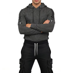 Ensemble de survêtement unisexe d'hiver en polaire doublé, sweat à capuche et pantalon cargo, vêtements de sport décontractés chauds - Product Image 3